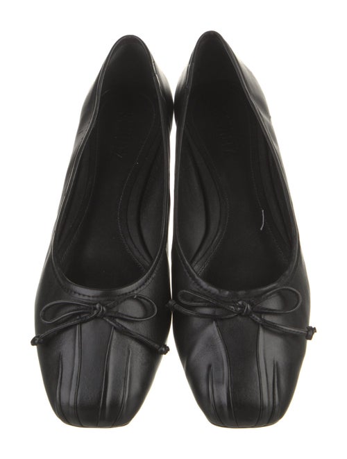 Schutz Leather Bow Accents Ballet Flats