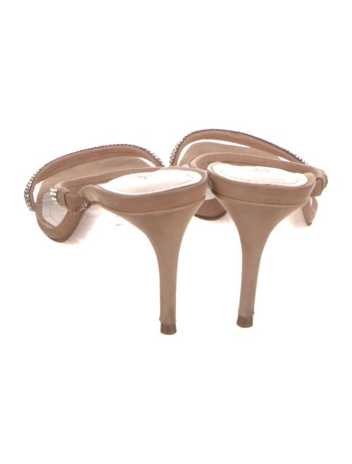 Schutz Suede Crystal Embellishments Slides