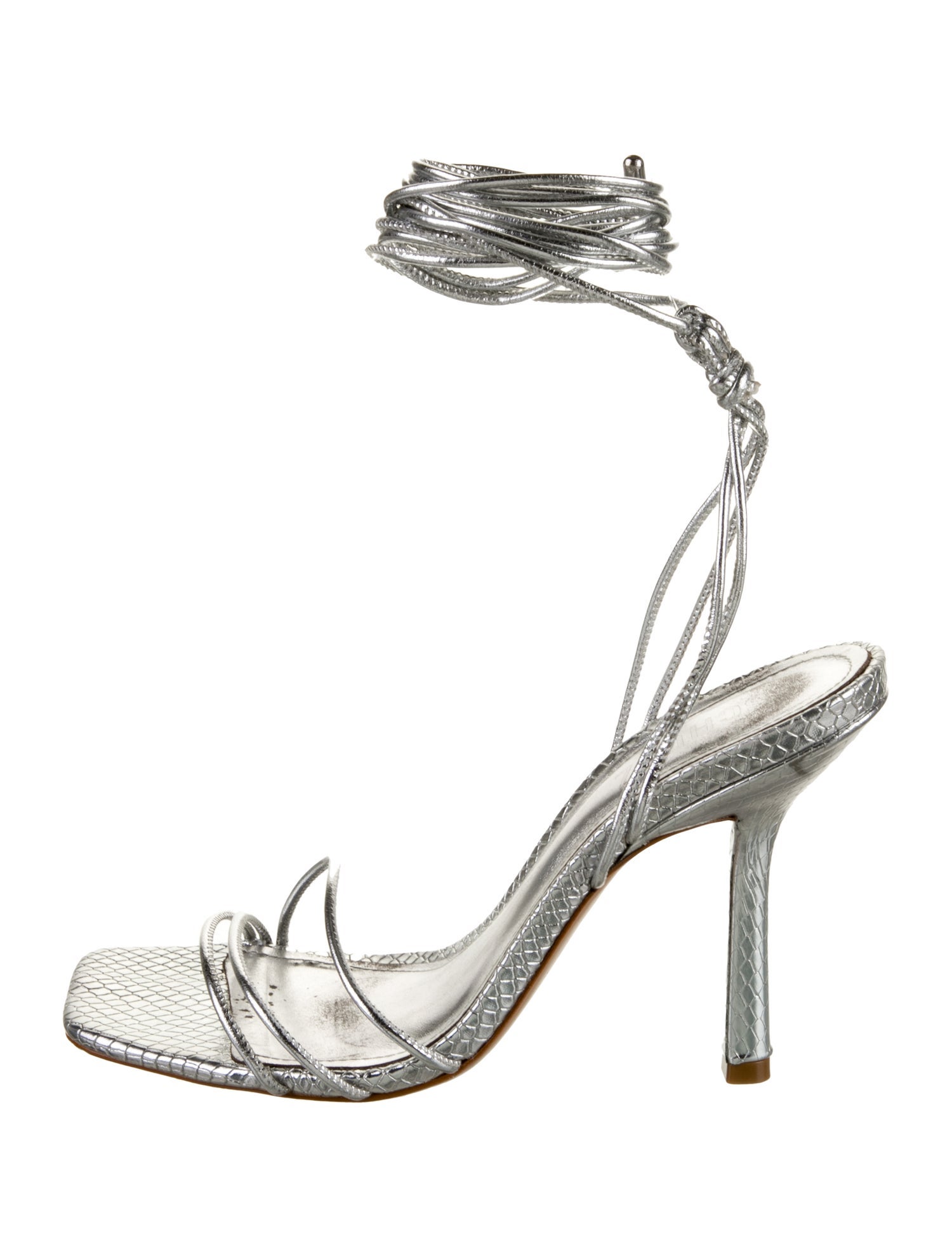 Schutz Leather Crystal Embellishments Sandals