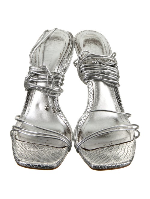 Schutz Leather Crystal Embellishments Sandals
