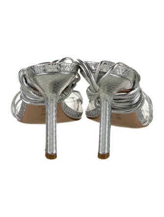 Schutz Leather Crystal Embellishments Sandals