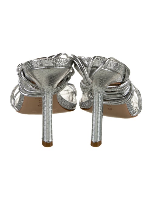 Schutz Leather Crystal Embellishments Sandals