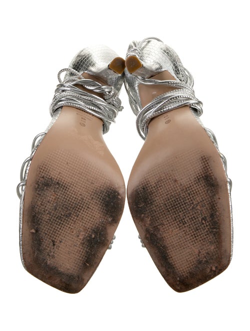 Schutz Leather Crystal Embellishments Sandals