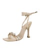 Schutz Leather Chain-Link Accents Sandals