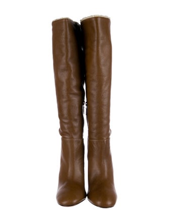 Schutz Leather Studded Accents Riding Boots