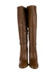 Schutz Leather Studded Accents Riding Boots