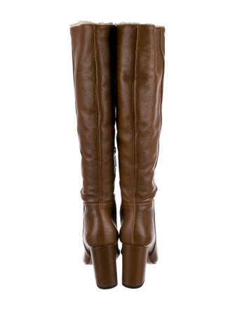 Schutz Leather Studded Accents Riding Boots