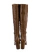 Schutz Leather Studded Accents Riding Boots