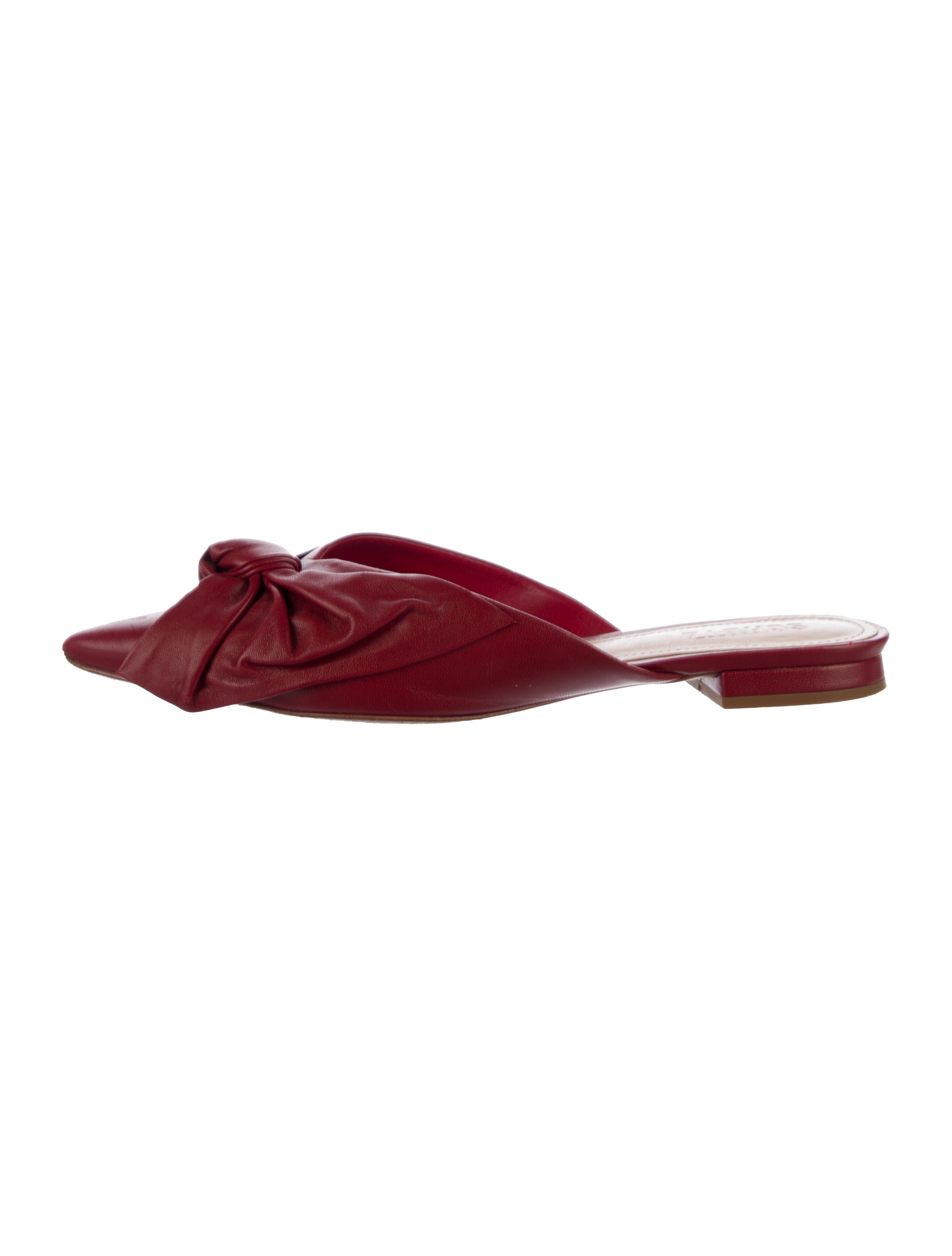 Schutz Leather Bow Accents Mules