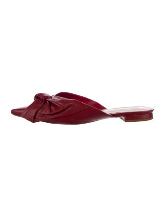 Schutz Leather Bow Accents Mules