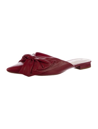 Schutz Leather Bow Accents Mules