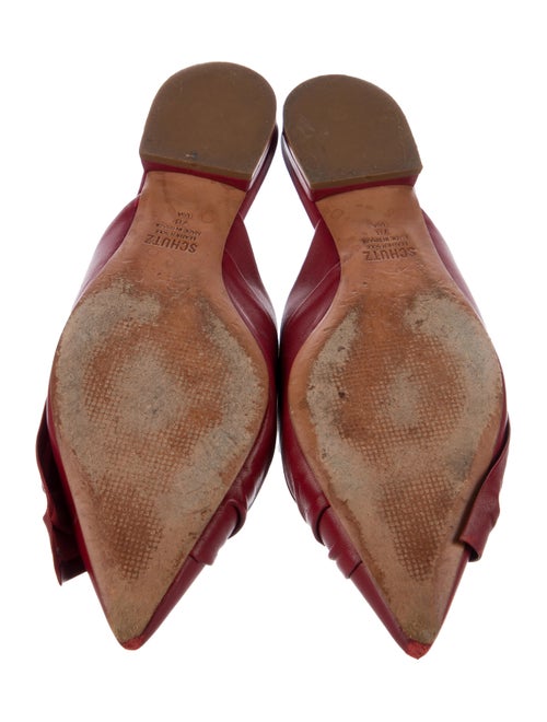 Schutz Leather Bow Accents Mules