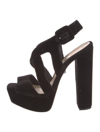 Schutz Velvet Slingback Sandals