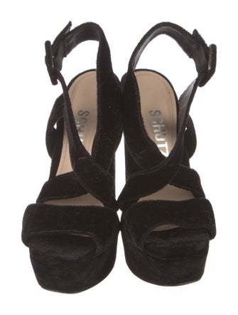 Schutz Velvet Slingback Sandals