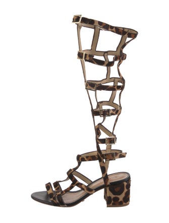 Schutz Ponyhair Animal Print Gladiator Sandals