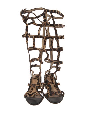 Schutz Ponyhair Animal Print Gladiator Sandals
