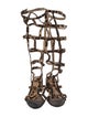 Schutz Ponyhair Animal Print Gladiator Sandals