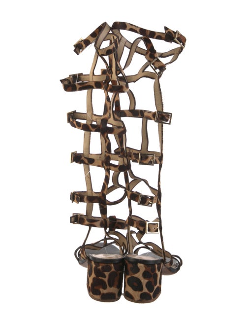 Schutz Ponyhair Animal Print Gladiator Sandals