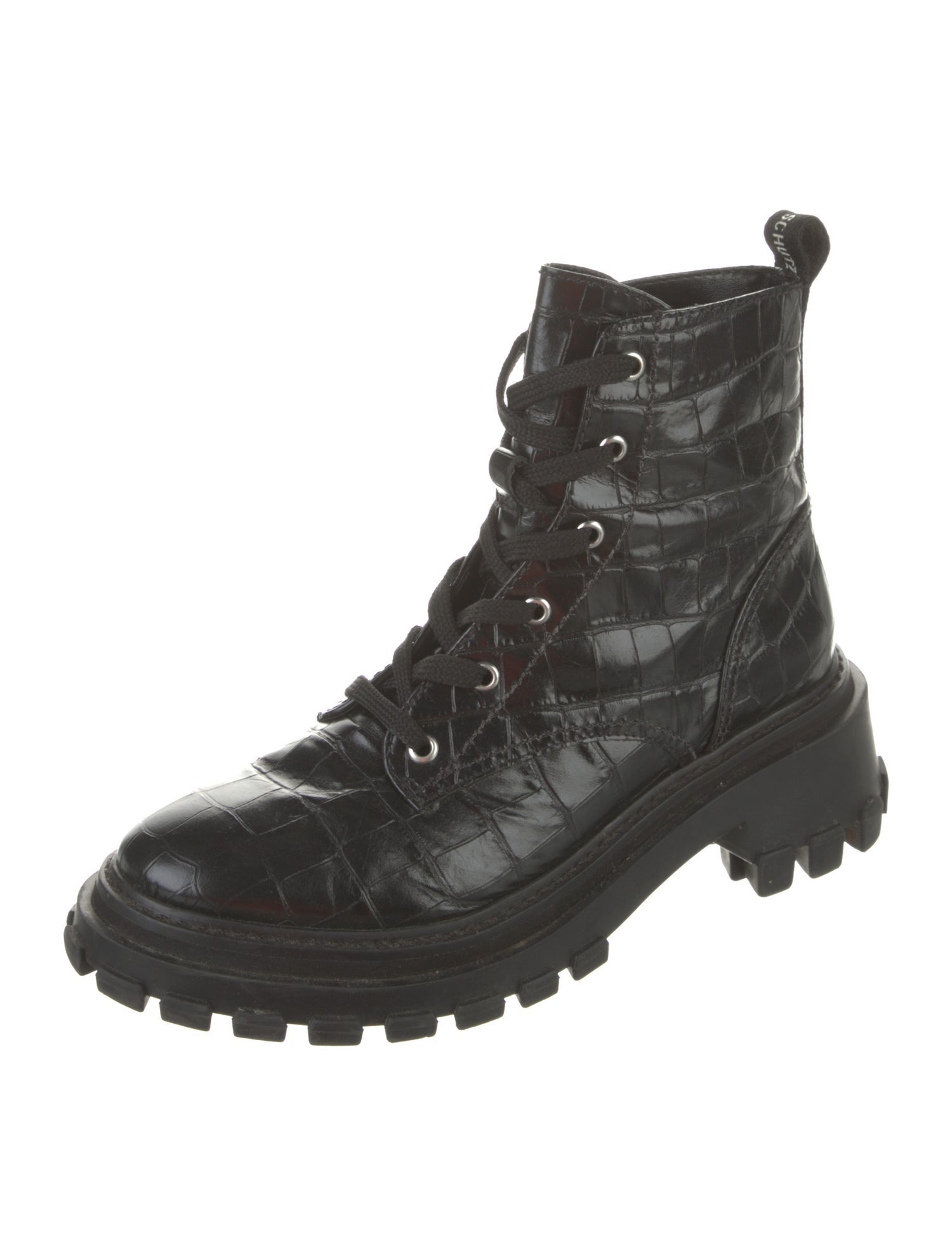 Schutz Leather Combat Boots
