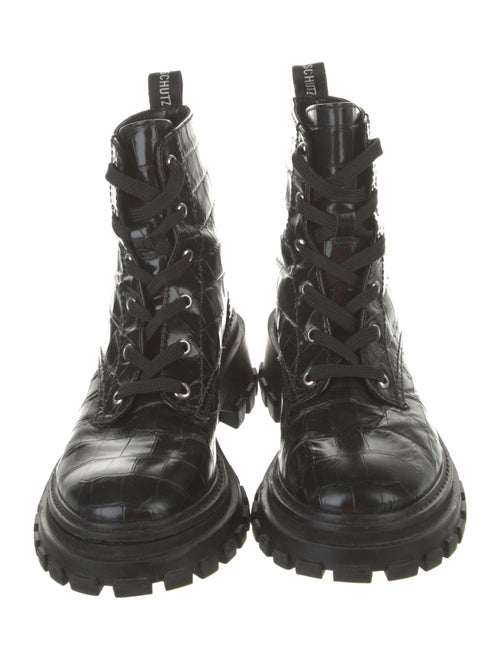 Schutz Leather Combat Boots