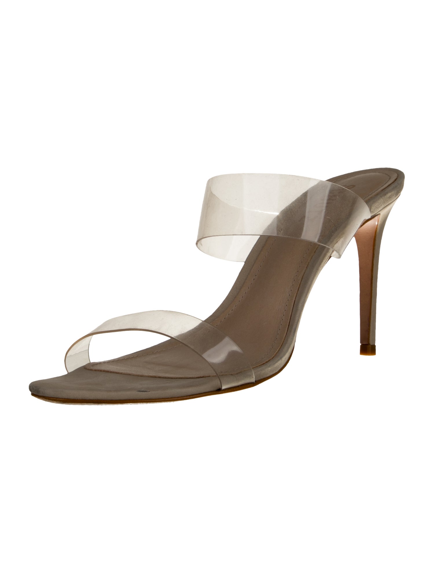 Schutz Suede Leather Trim Embellishment Slides