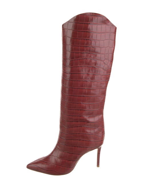 Schutz Embossed Leather Animal Print Boots