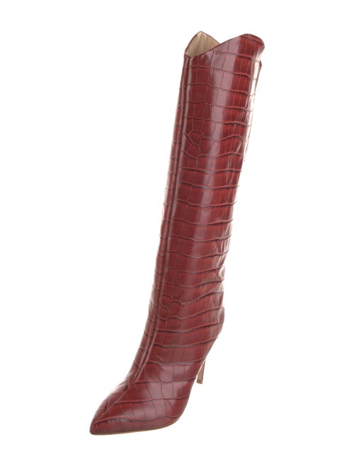 Schutz Embossed Leather Animal Print Boots