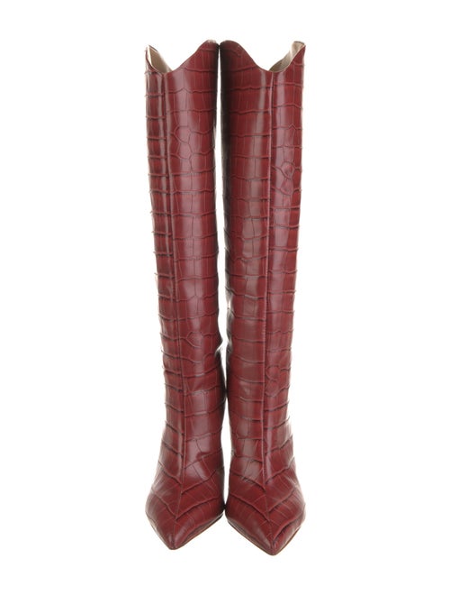 Schutz Embossed Leather Animal Print Boots