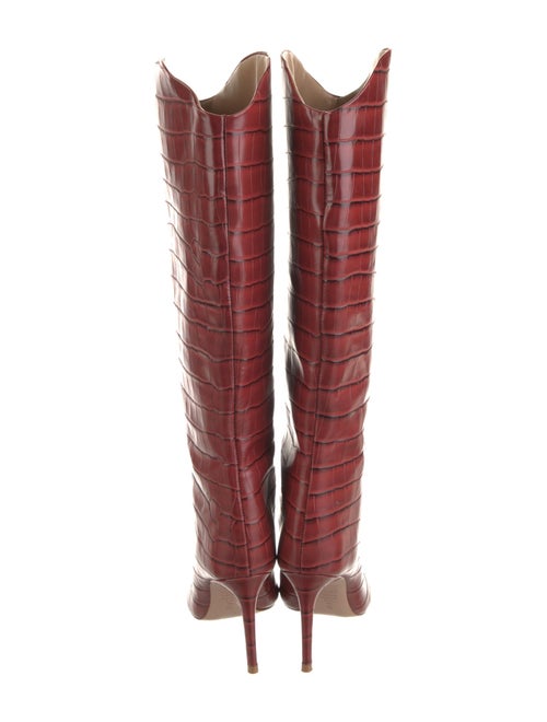 Schutz Embossed Leather Animal Print Boots