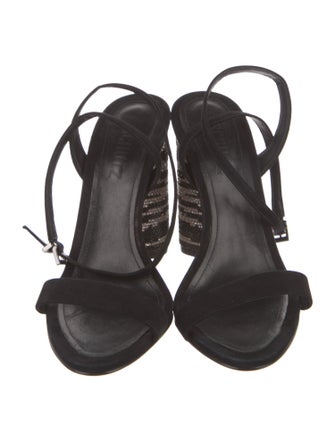 Schutz Suede Studded Accents Sandals
