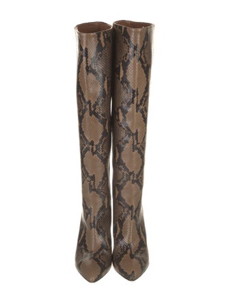 Schutz Snakeskin Animal Print Boots