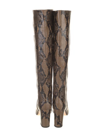 Schutz Snakeskin Animal Print Boots