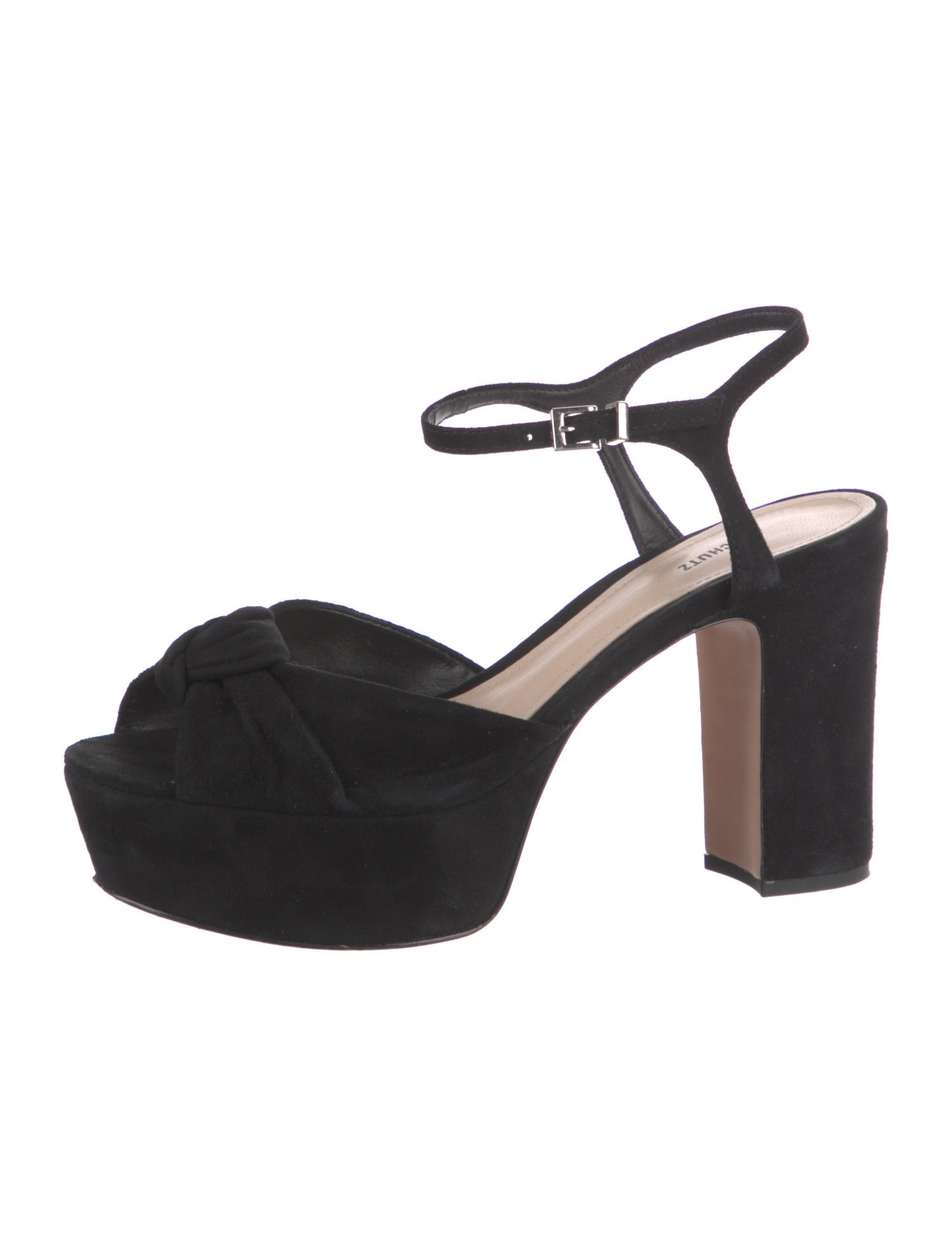 Schutz Suede Cutout Accent Sandals