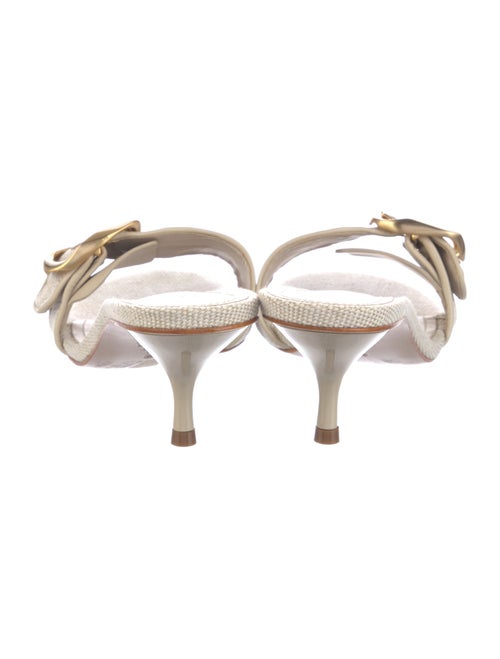 Schutz Leather Animal Print Slides