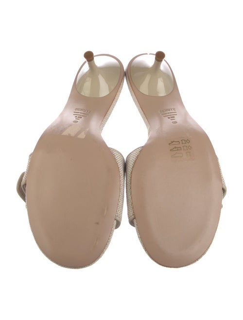 Schutz Leather Animal Print Slides