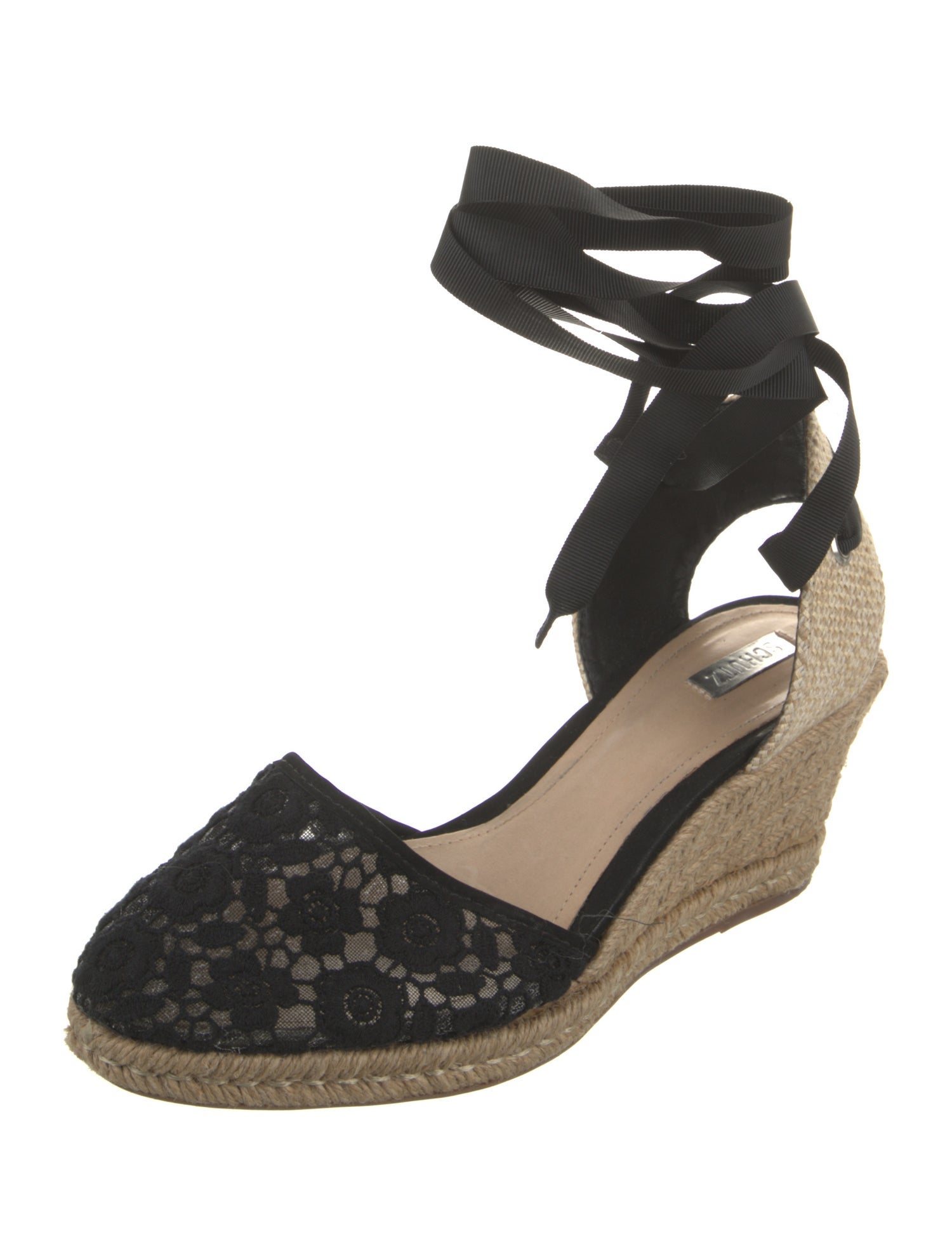 Schutz Lace Colorblock Pattern Pumps