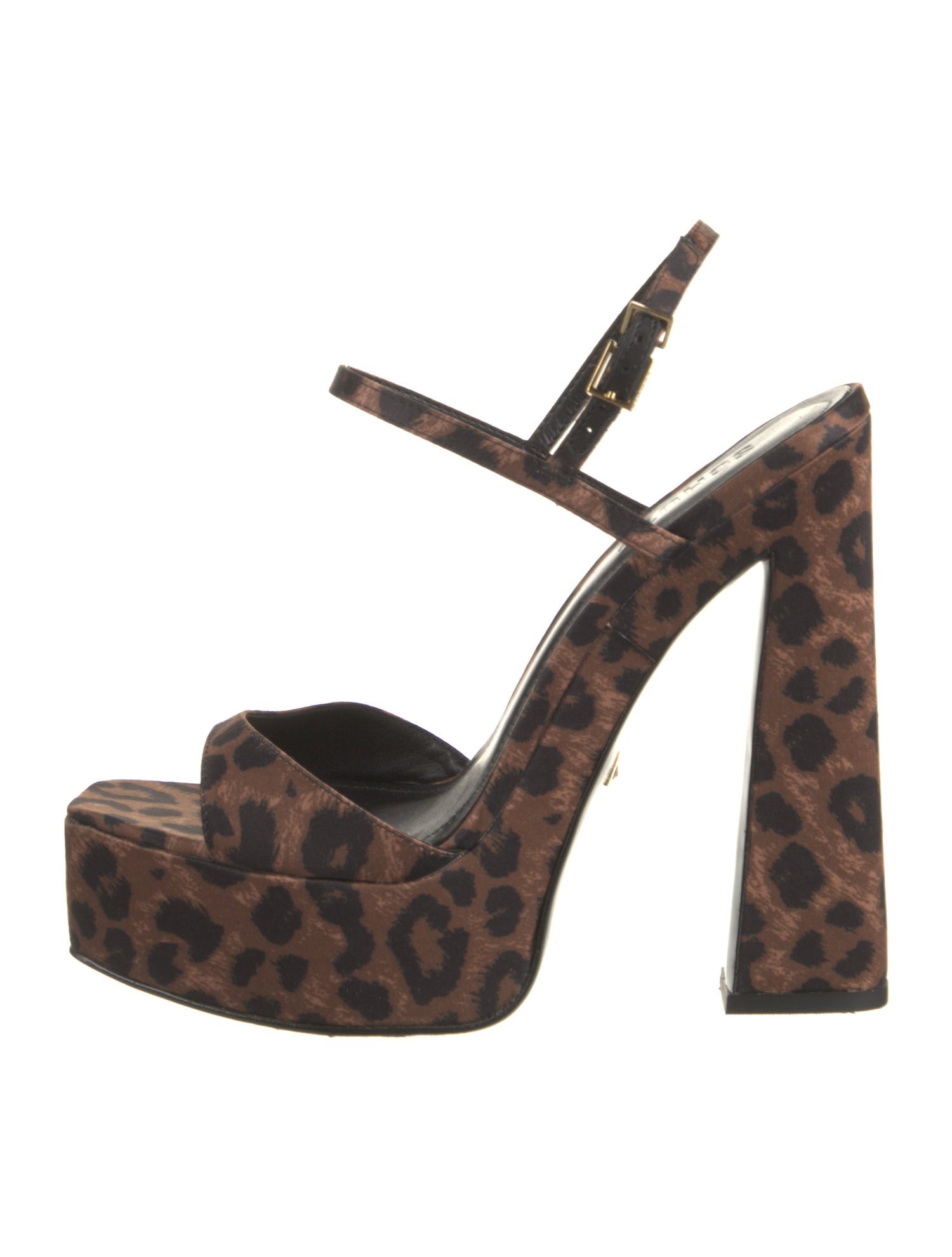 Schutz Satin Printed Slingback Sandals