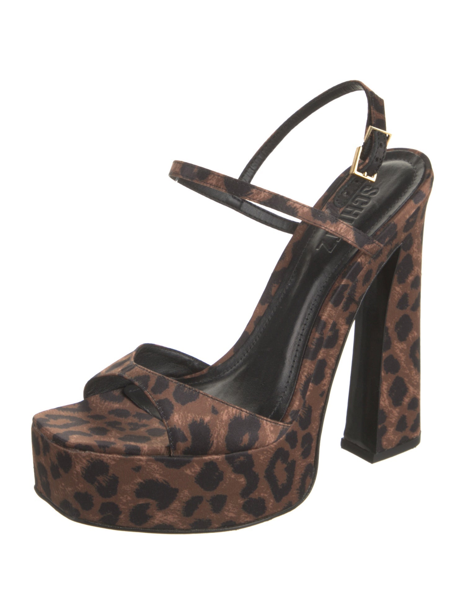 Schutz Satin Printed Slingback Sandals