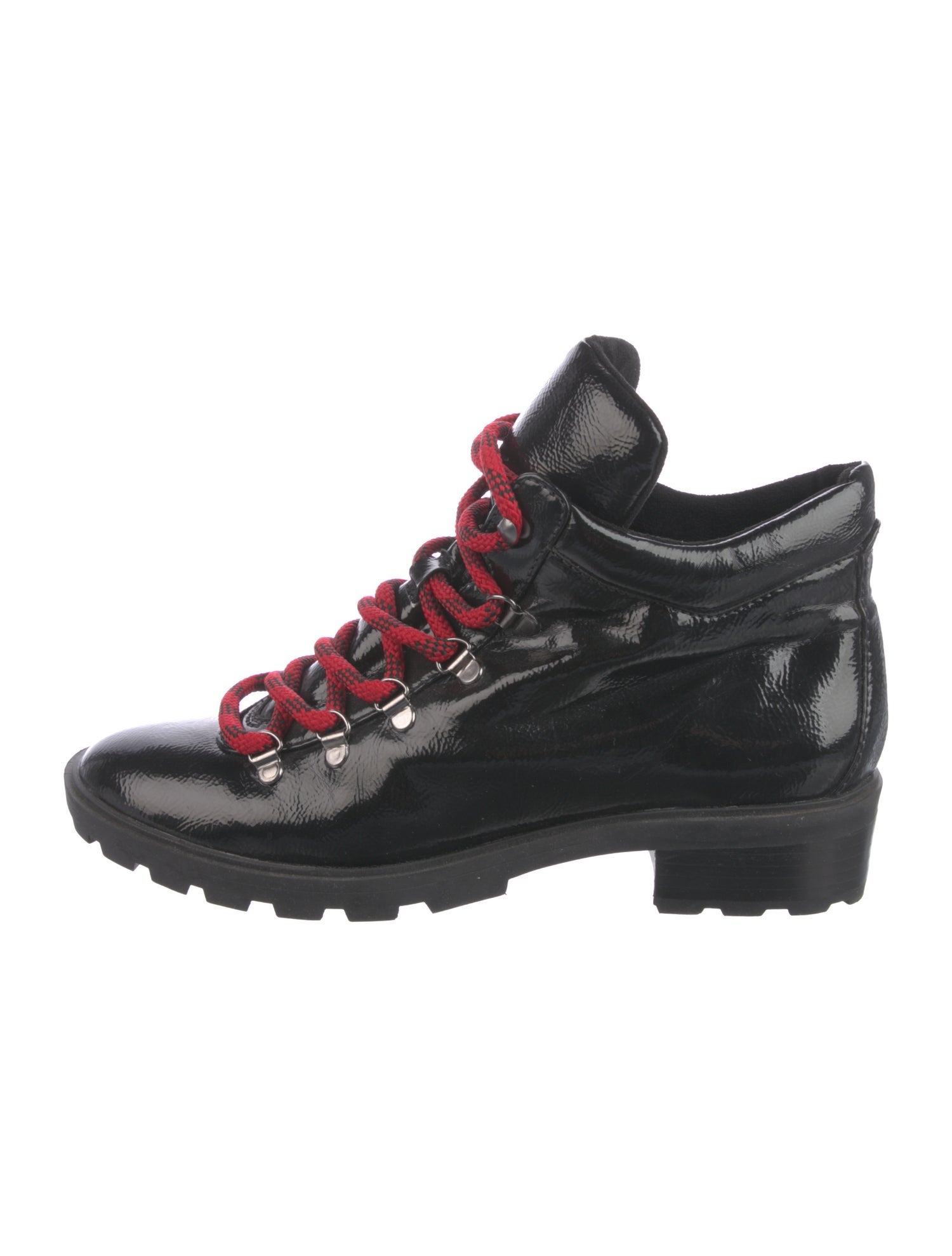 Schutz Patent Leather Combat Boots