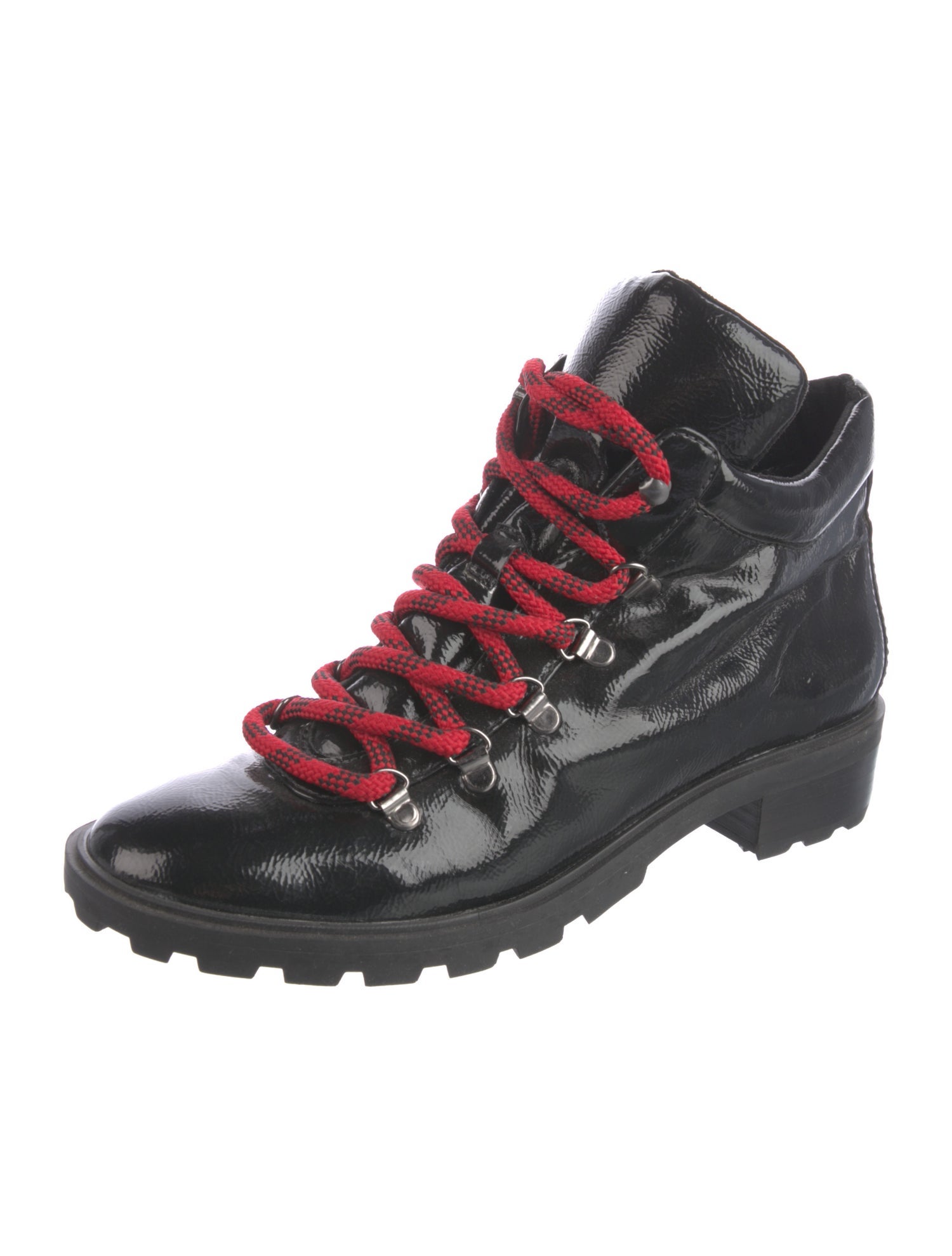 Schutz Patent Leather Combat Boots