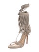 Schutz Suede Tassel Accents Gladiator Sandals