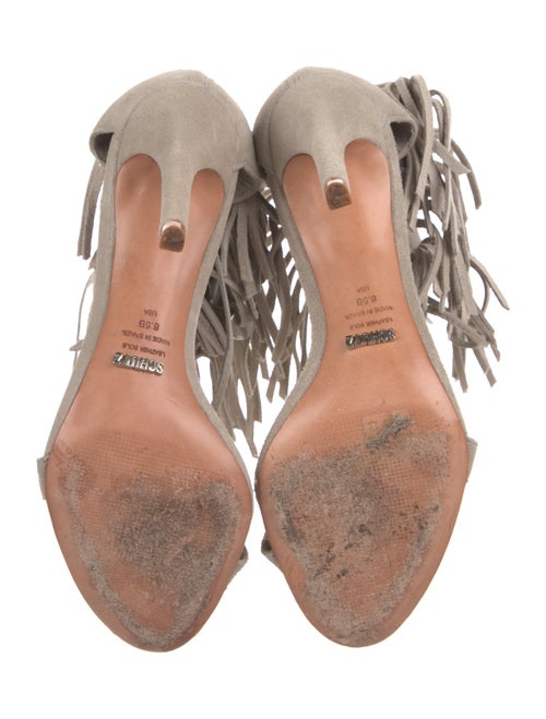 Schutz Suede Tassel Accents Gladiator Sandals