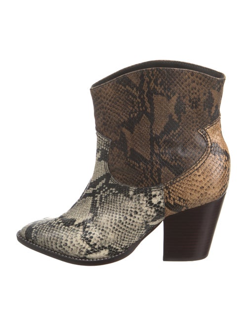 Schutz Leather Animal Print Western Boots