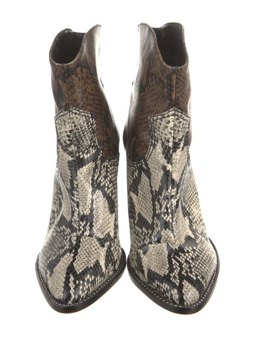 Schutz Leather Animal Print Western Boots