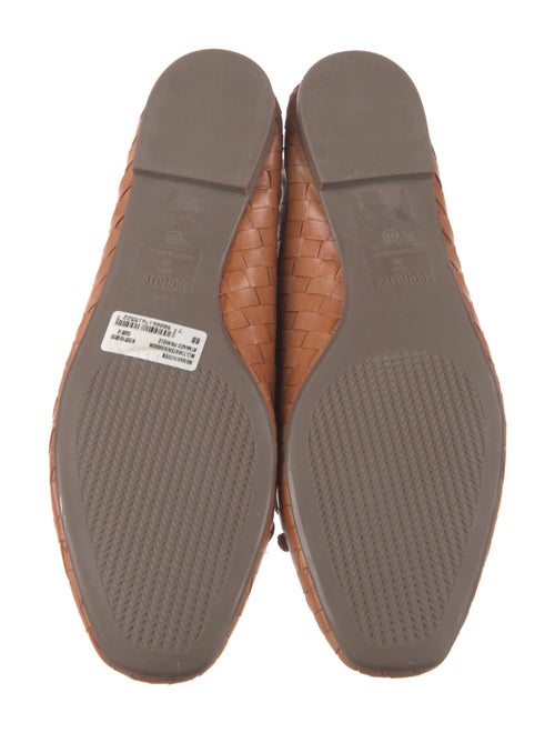 Schutz Leather Bow Accents Ballet Flats