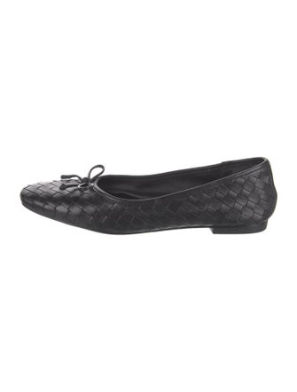 Schutz Leather Bow Accents Flats