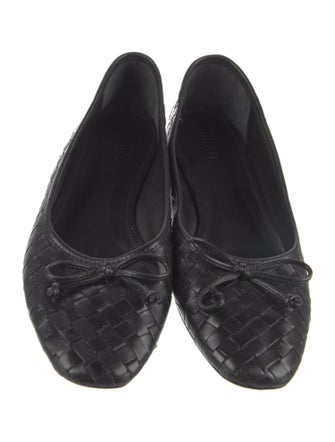 Schutz Leather Bow Accents Flats