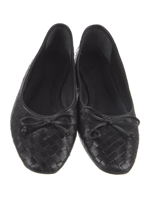 Schutz Leather Bow Accents Flats