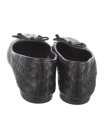 Schutz Leather Bow Accents Flats