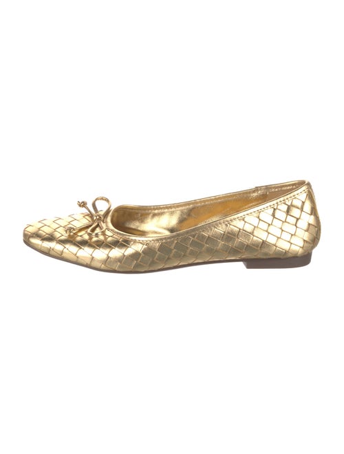 Schutz Leather Bow Accents Ballet Flats